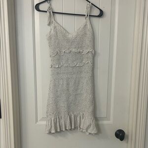 Express White Textured Mini Dress